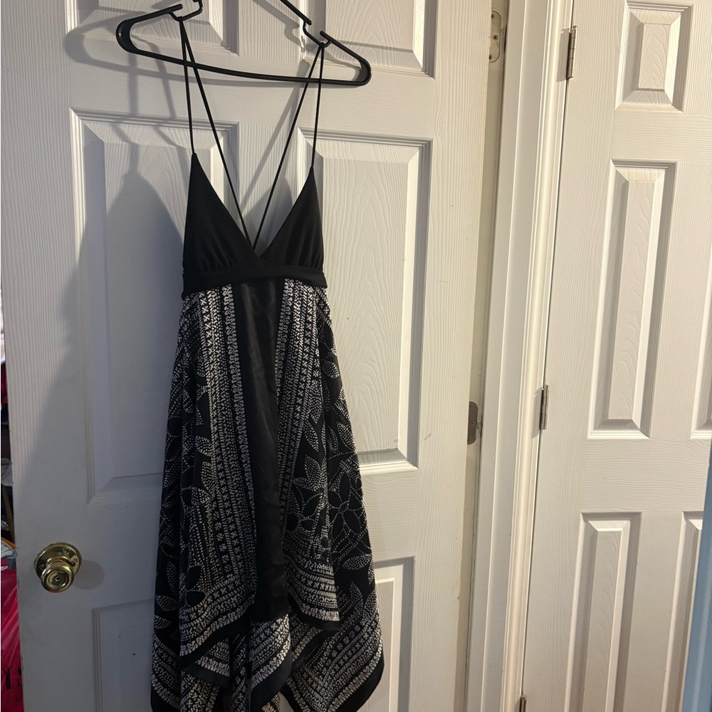 Windsor Black and White High Low Dress